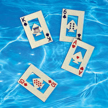 Waterproof cards floating in water