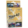 Package of Tear-Aid Fabric repair. Patch tents, sleeping bags, camping pads, Kiteboard bladders, sails, bike inner tubes, boat covers, fishing waders, awnings,