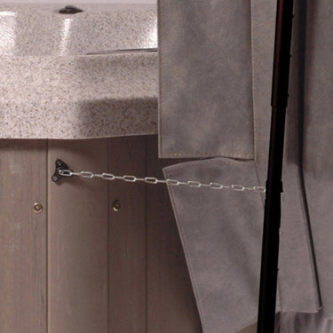 cover lift chain attached to spa and cover lifter