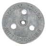 Metal disc with 'Pool Tool Co. U.S.A.' branding and text on a white background