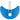 Blue curved pool vac with white plastic handle. Top view