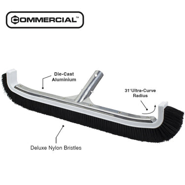 22" Ultra curved commercial grade pool brush. Heavy Duty