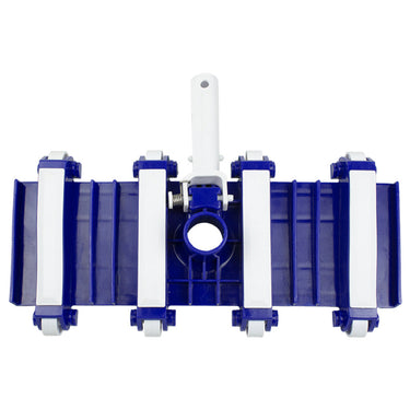 Gunite Flexible Vacuum - Blue with white trim and heavy duty white plastic handle. Top view.