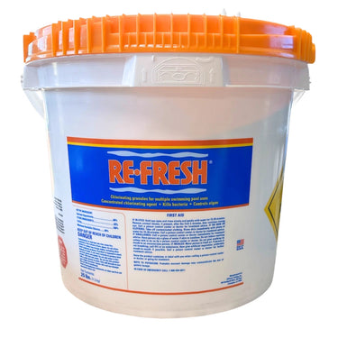 White bucket with orange lid labeled 'RE-FRESH' on a white background