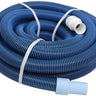 Long, blue plastic hose on a white background