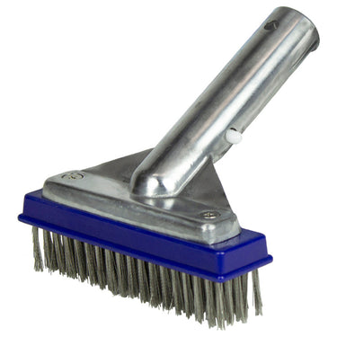 5" Steel bristle pool brush for algae.