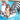 48β³ Rooster Party Float. Ring float looks like a rooster. Color white and black with red crown and chin. shown with girl floating in it for scale.