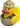 Yellow Safari duck with safari hat and vest. shows closeup
