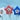 3 star ring floats - one red, one blue, one white - each one has a young woman holding it to show scale, standing in pool water.