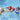 3 star ring floats - one red, one blue, one white - each one has a young woman in the pool