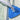 Triangle Vinyl Liner Vacuum Blue with white bristles on bottom and white plastic handle - hose and pole sold separately. - shown in water vacuuming a pool step