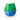 Green and blue plastic toy on a white background