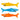 Shark Dive Toys. package of 3 with orange, blue and yellow shark. 6" long each.