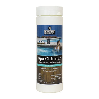 Spa Chlorine Concentrate Granular container with label on a white background