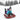 Snow Trax - heavy duty inflatable sled. Black with white design and red handles to hold on with. Shown with young boy on it in the snow.