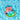 Colorful inflatable crown pool float on clear blue water