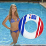 35β³ NBA Tube β Red, White & Blue. Young woman standing in the pool holding one for scale.