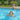 Mother watching daughter swim with 60β³ Silver Glitter Noodle - Transparent with glitter inside, inflatable Noodle to float on.