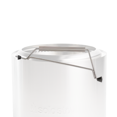 Stainless steel stove with 'Solo Stove' branding on a white background