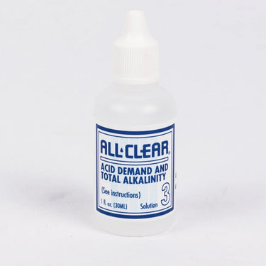 Bottle of All-Clear with a blue label on a white background