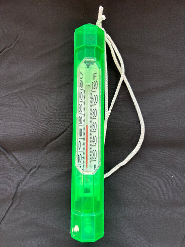 Green thermometer with large print