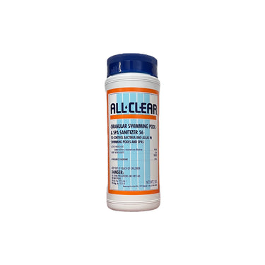 All-Clear granular swimming pool and spa sanitizer on a white background