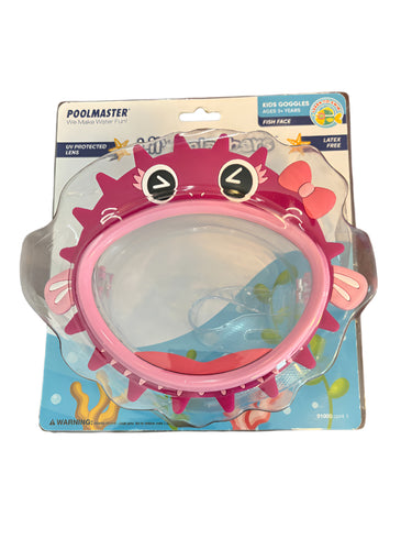Girls swim mask with a pink fish theme