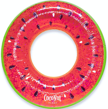 Watermelon ring float on white background