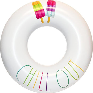 Junior Ring Float, White with Text and Popsicle Graphics