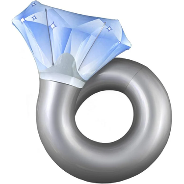 Inflatable ring with diamond-shaped buoyancy aid on a white background