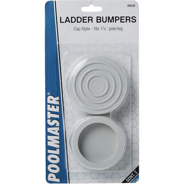 Packaged ladder bumpers with Poolmaster branding on a white background