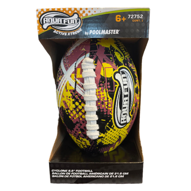 Colorful football in packaging with Poolmaster branding on a white background