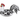 Inflatable rooster pool float with black and white pattern on a white background