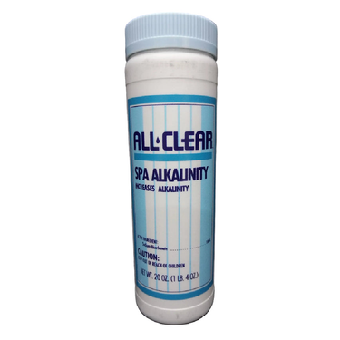 All-Clear Spa Alkalinity product container on a white background
