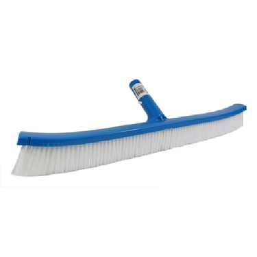 Blue and white broom on a white background