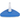 Blue pool brush with white bristles on a white background