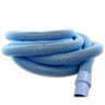 Long, blue plastic hose on a white background