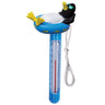 Penguin on a blue float thermometer