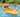 Inflatable Orange and yellow Waterbug Lounge