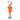 Orange shark toy with blue tail on a white background