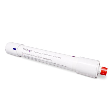 White Fresh Water Clean Screen pre-filter tube on a white background.