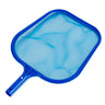 Blue pool skimmer net on a white background