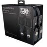 Set of 2 Black Steel Core Security Spa Straps. Cut resistant locking spa straps in the box
