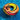 Yellow Orange red and black swirl design on a ring tub with built in water gun.