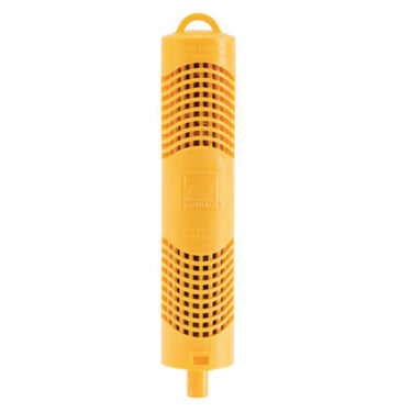 Yellow Nature2 spa mineral sanitizer, shown on white background