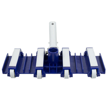 Gunite Flexible Vacuum - Blue with white trim and heavy duty  white plastic handle. - front view