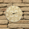 12" Antique White Terra Cotta Thermometer - charming Fleur de Lis detailing and rustic elegance