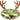 Inflatable ring with camouflage pattern and deer antlers on a white background