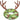 Camouflage-patterned inflatable ring with brown deer antlers on a white background