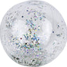 16" Silver Glitter Play Ball - 2 pack. Ball is transparent with different color/silver glitter